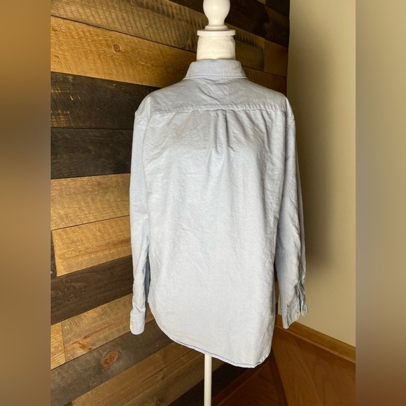 Men’s American Eagle Classic Fit Button Down Long Sleeve Blue Top Size Medium - Picture 3 of 8
